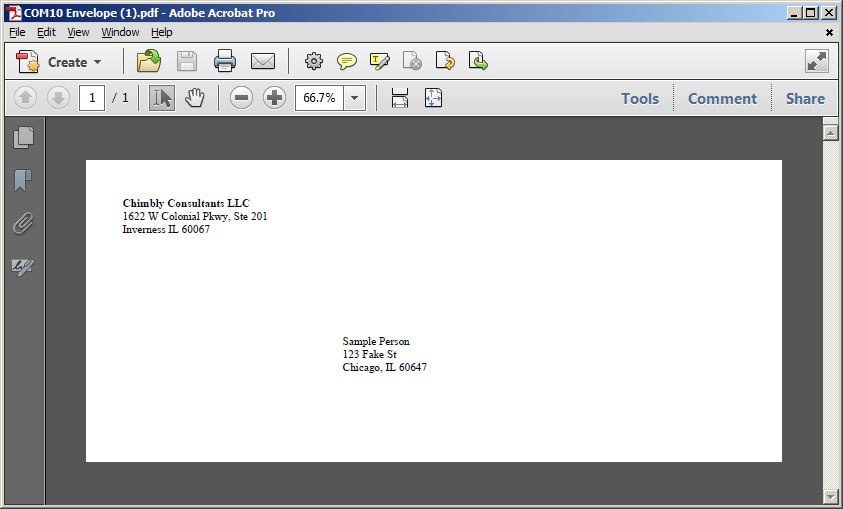 template for address window envelope