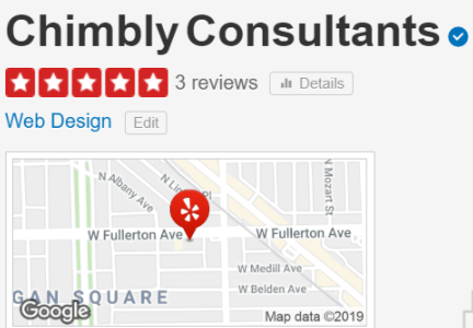 Screenshot of Yelp Page for Chimbly Consultants